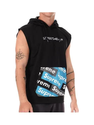 Sweat sans manches Noir Homme Supreme Grip Rainbow 1