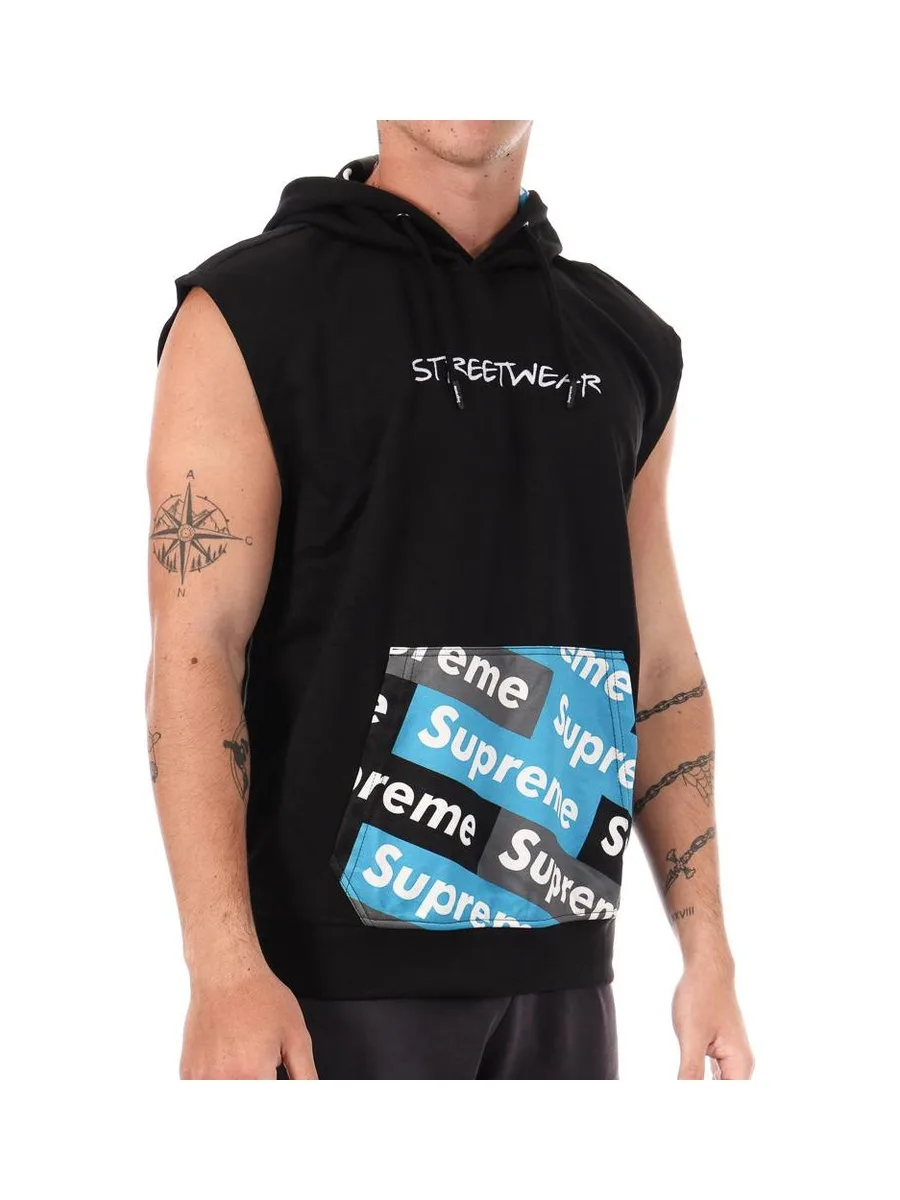Sweat sans manches Noir Homme Supreme Grip Rainbow 1