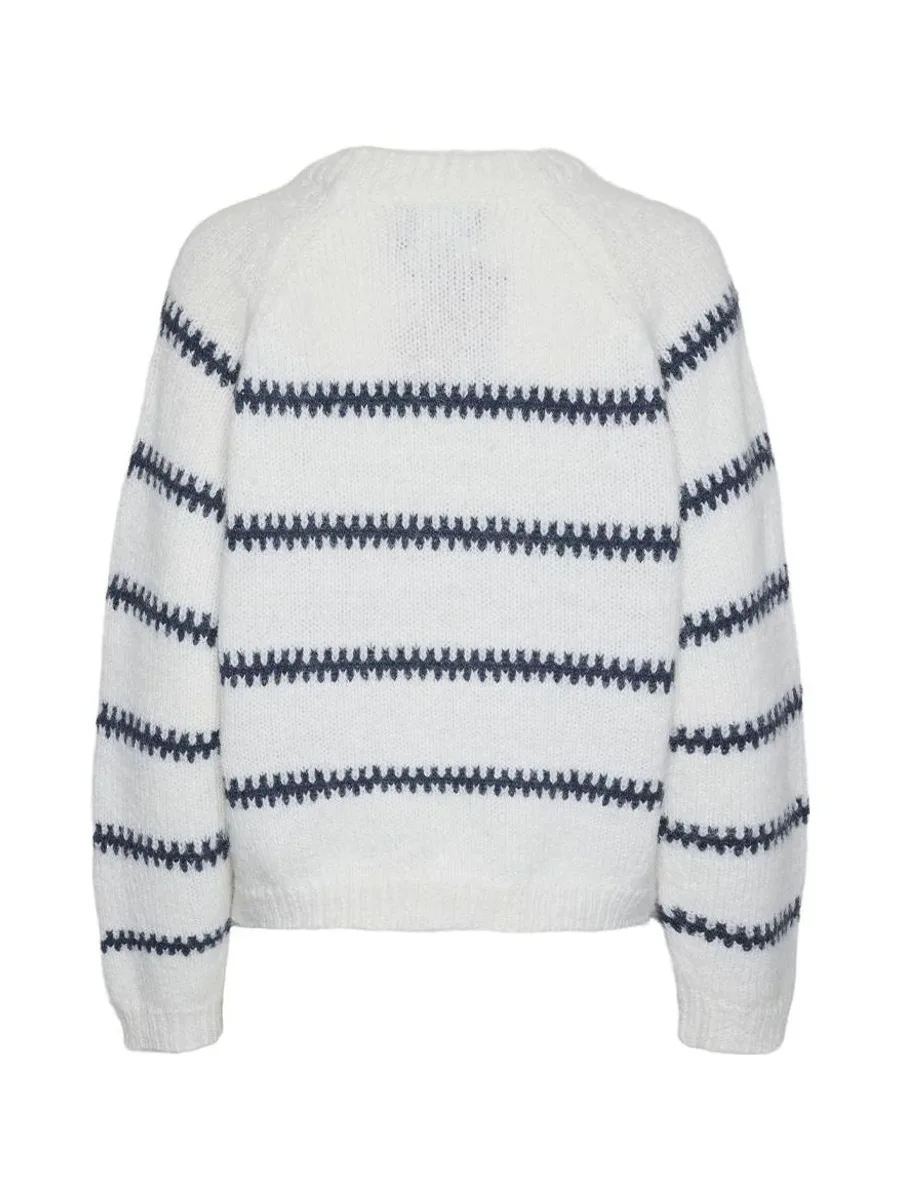 Pull Blanc/Marine Femme Pieces Sonja 3