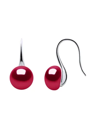 Boucles d'Oreilles Véritables Perles d'Eau Douce Bouton 9-10 mm — Argent 925 Millièmes Rhodié 4