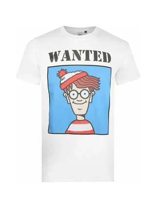 T-Shirt Blanc Mixte Wheres Wally Wanted 1
