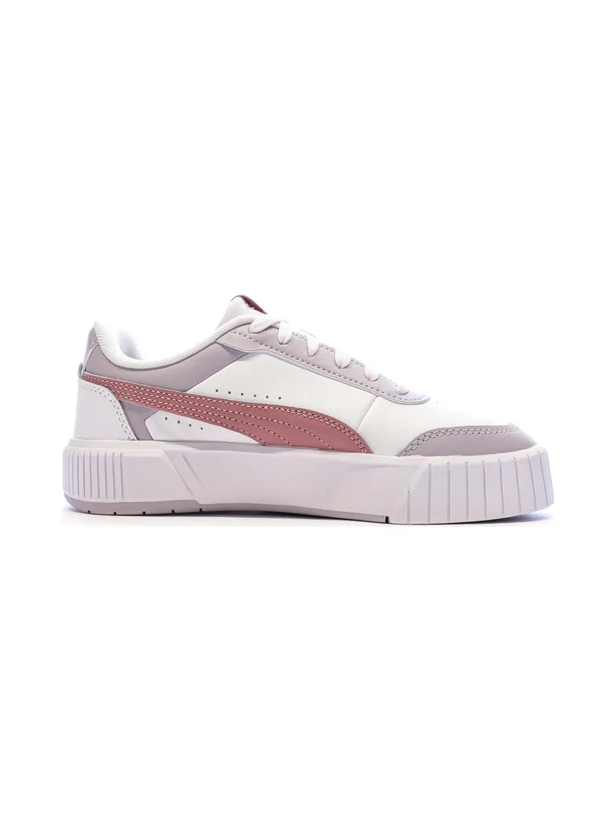 Baskets Blanches/Roses Fille Puma Carina Mia 2