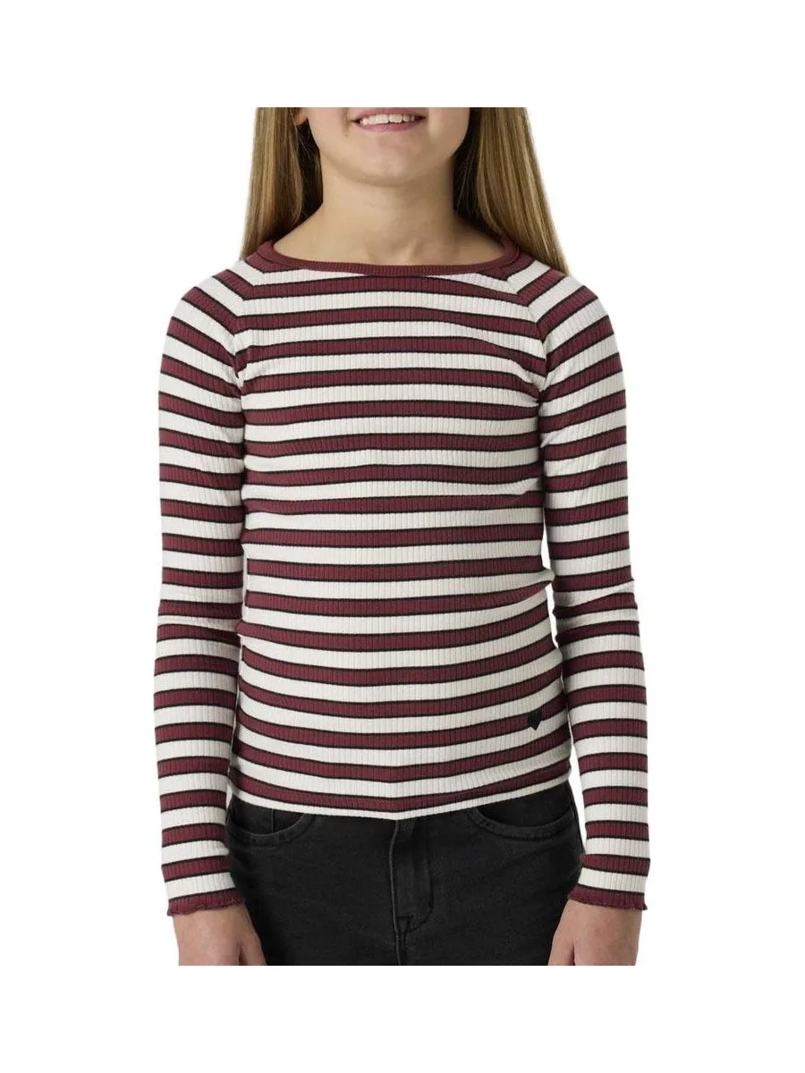 T-Shirt Bordeaux/Blanc Fille Name i Tala 2
