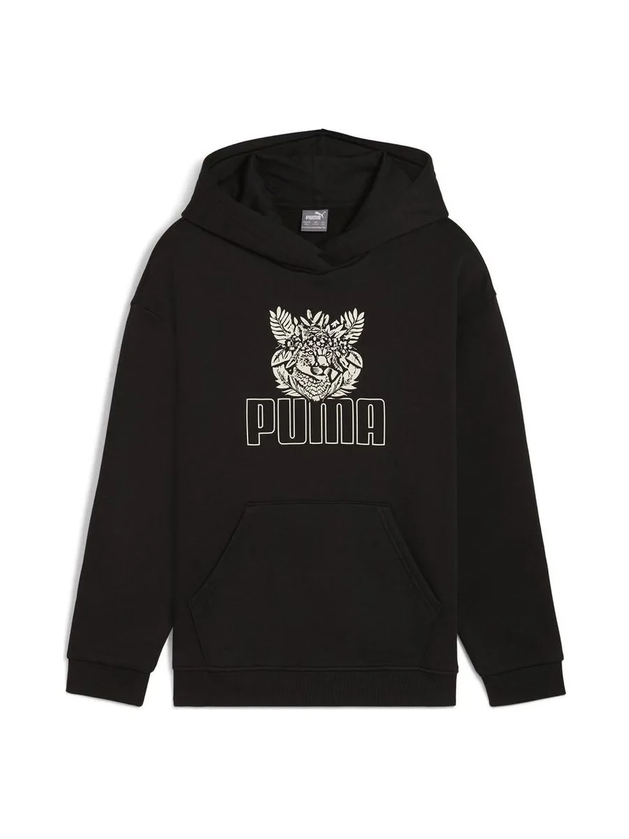 Sweat Capuche Noir Fille Puma Ess+ Tropicat 2