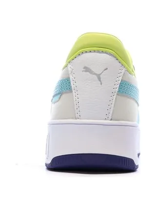 Baskets Blanc/Vert Femme Puma Carina 3