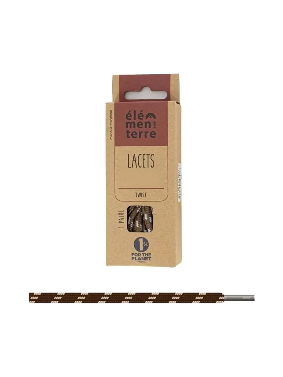 Paire De Lacets Tubulaires Marron Homme Élémenterre 2