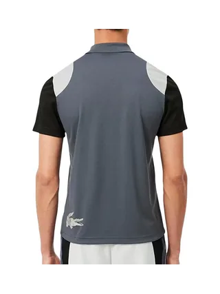 Polo Gris/Noir Homme Lacoste Regular 2
