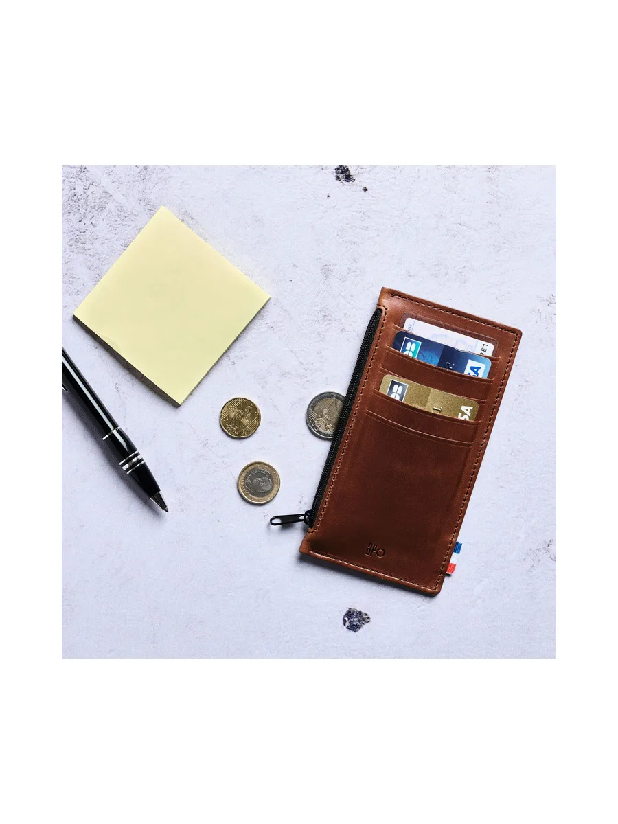 ANTHO - Porte-monnaie vertical zippé en liège - Naturel 58