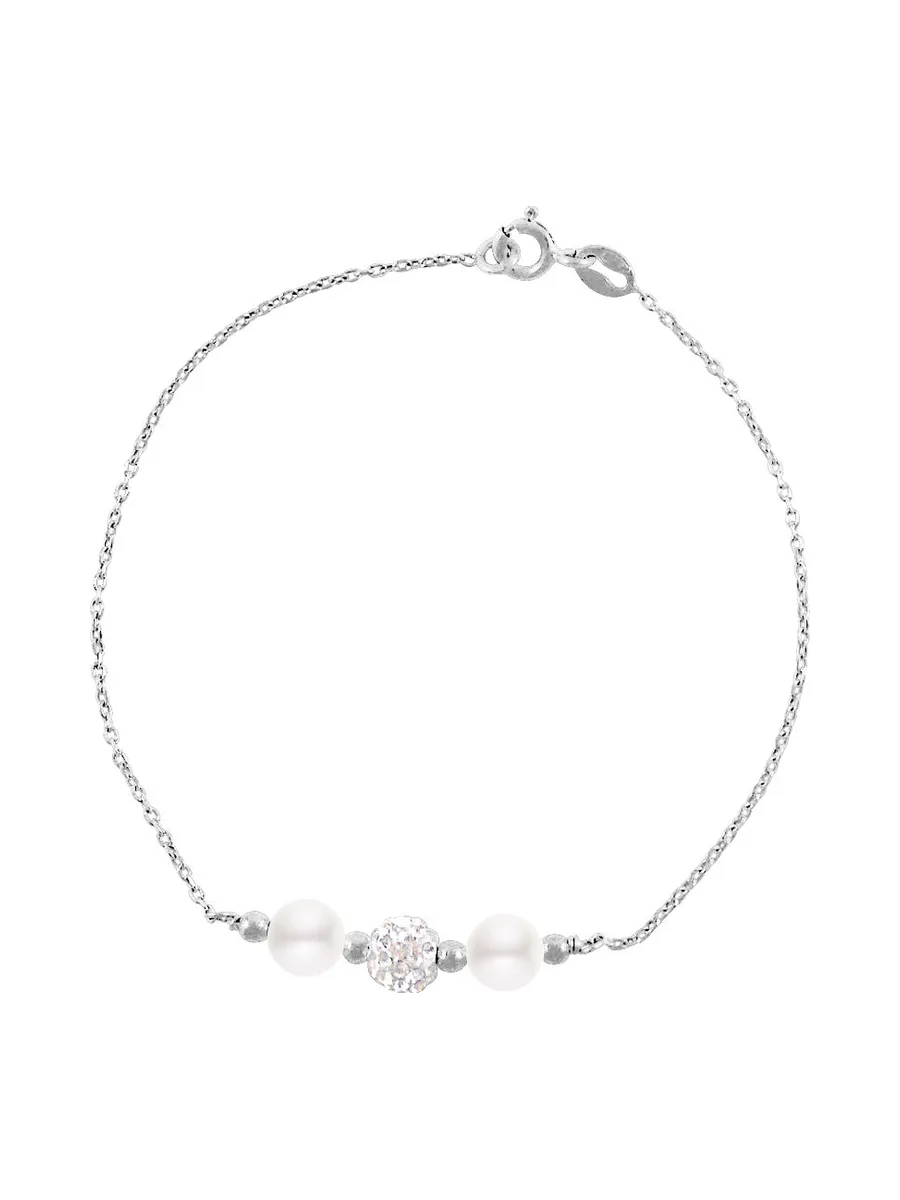 Bracelet Véritables Perles de Culture d'Eau Douce Rondes 6-7 mm — Argent 925 Millièmes — 18 cm 1