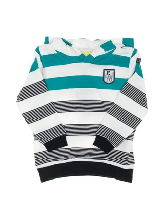 Sweat Zippé Vert/Blanc Rayure Garçon EOM Epouli 1