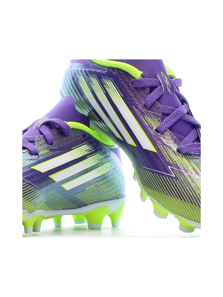 Baskets Violet/Verte Garçon Adidas F50 League 8