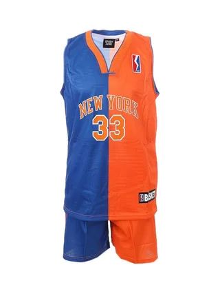 New York Ensemble de Basketball Bleu/Orange Garçon Sport Zone 1