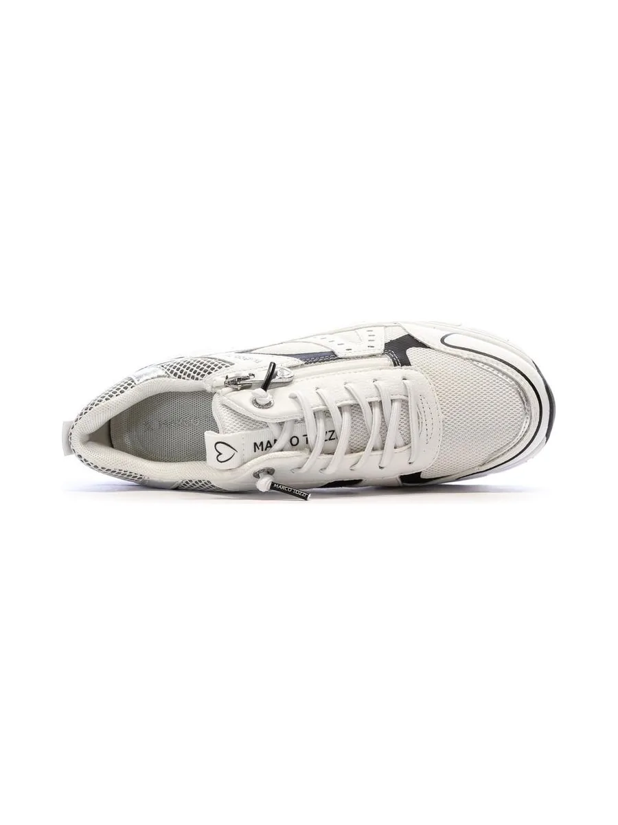 Baskets Blanches/Grises/Noires Femme Marco Tozzi Comb 5