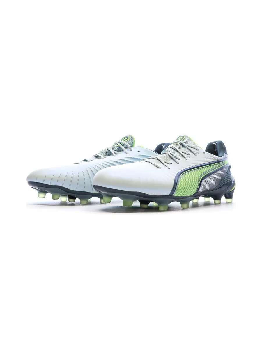 Chaussures de Foot Blanches/Noires/Vertes Homme Puma King Ultimate FG/AG 7