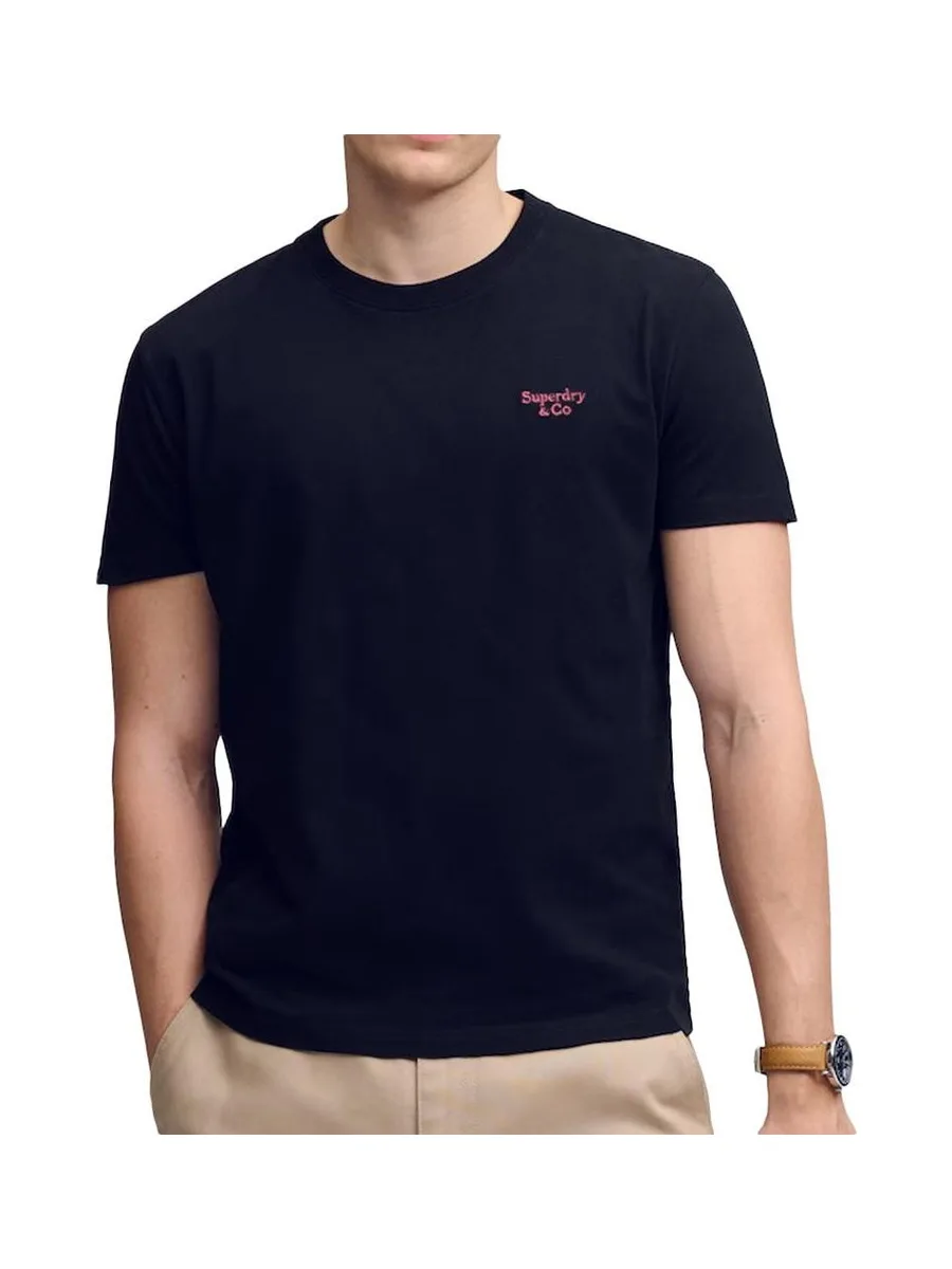 T-Shirt Marine/Rose Homme Superdry Essential Serif 2