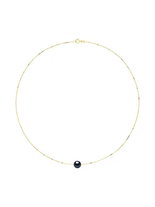Collier Maille Vénitienne Véritable Perle d'Eau Douce Traversante Ronde 8-9 mm — Vermeil — 42 cm 2