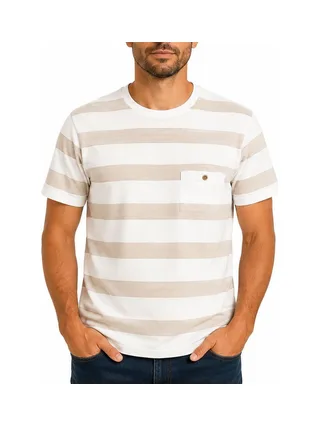 T-Shirt Blanc/Beige Homme RMS26 Rayures 1