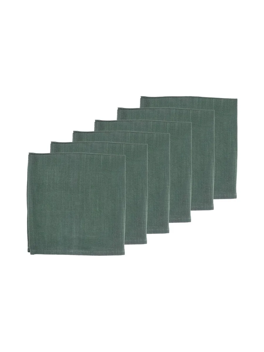 Serviette de table - 6 pièces - Lin et coton blanc crème 153