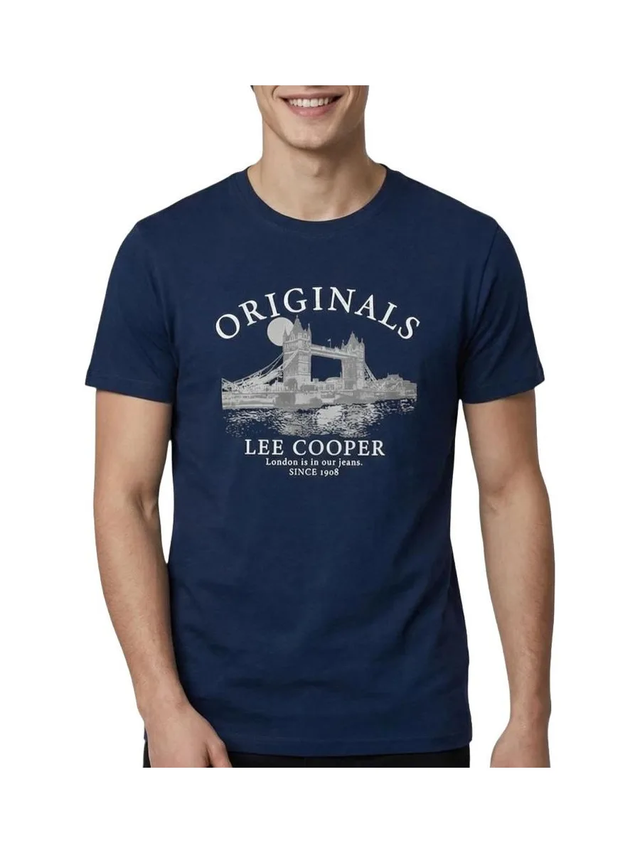 T-Shirt Marine Homme Lee Cooper LCN820 2