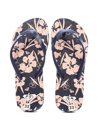 Tong Marine à fleurs Fille Roxy The Sea Vanille 3