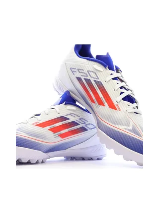 Chaussures de Foot Blanc/Bleu Adidas F50 League TF J 7