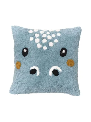 Coussin déhoussable tufté imprimé animalier FUNNY 1