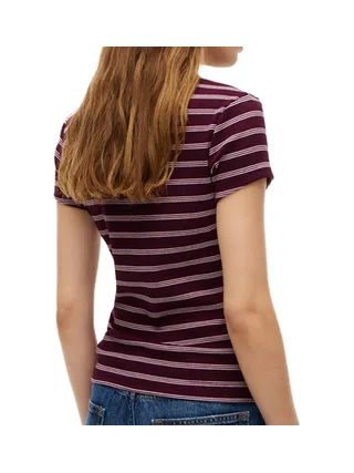 T-shirt Bordeaux/Rose Femme Tommy Hilfiger Slim 2