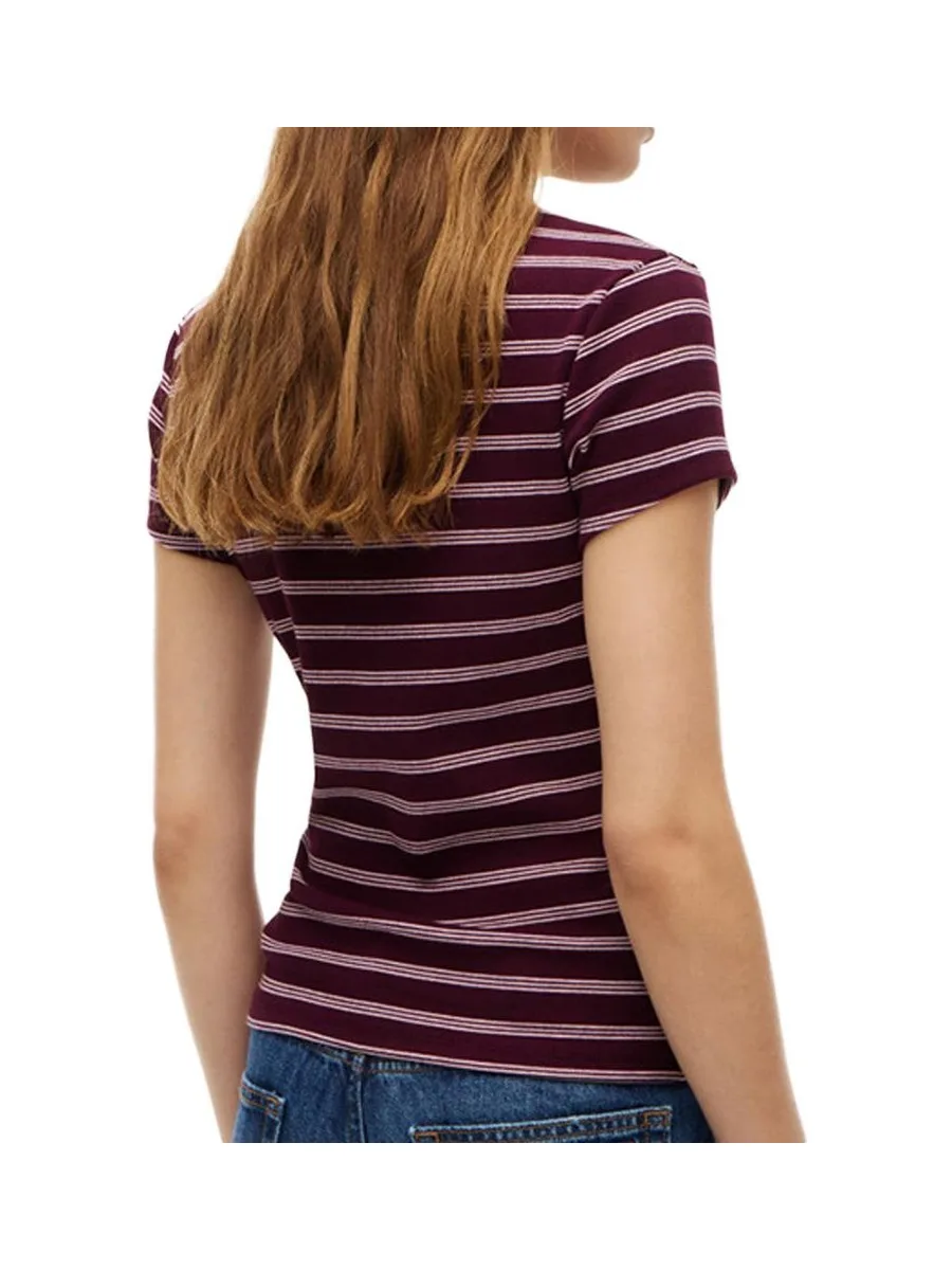 T-shirt Bordeaux/Rose Femme Tommy Hilfiger Slim 3