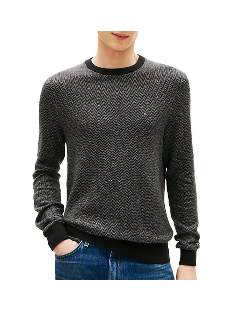 Pull Gris Chiné Homme Tommy Hilfiger Pima 2