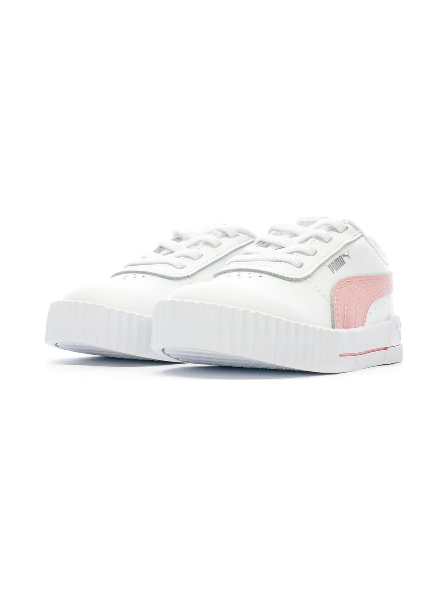 Baskets Blanche/Rose Fille Puma Inf Carina 7