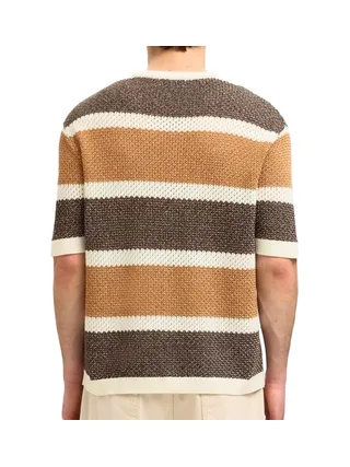 Pull Marron/Blanc Homme Selected 16097853 2
