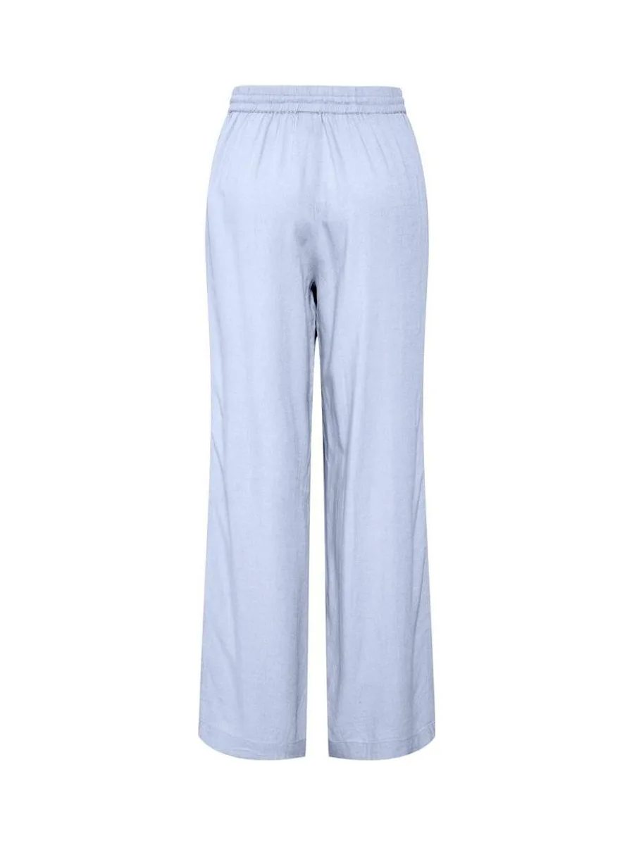 Pantalon fluide Bleu Femme Pieces Wide 3
