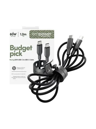 PanzerGlass empower™ by ® Racing 60W USB-C to USB-C Cable | USB 2.0 | 1.2M | Space Black USB cable 5