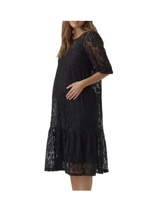 Robe de Grossesse Noir Femme Vero Moda Marternity Calf 1