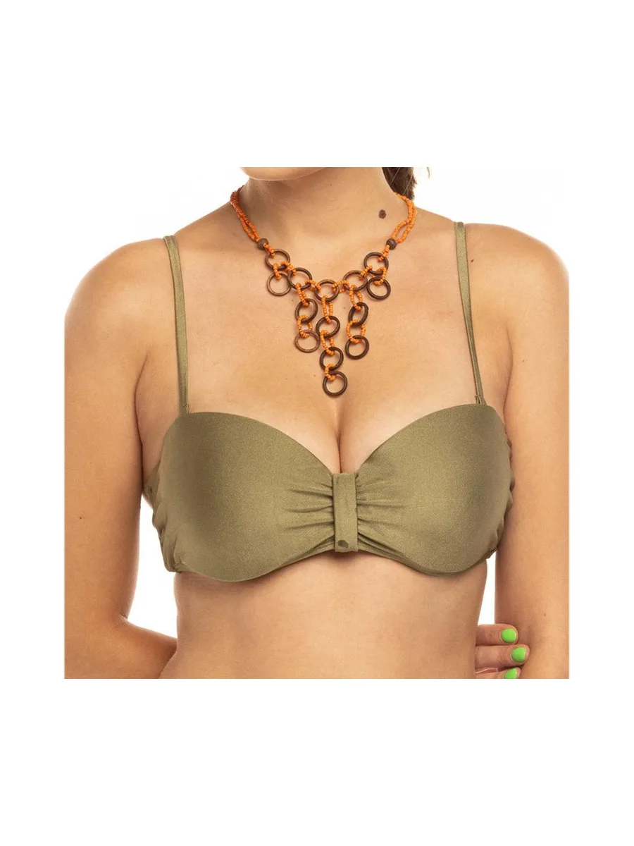 Haut de Bikini Bandeau Kaki Femme Sun Project - Taille 2