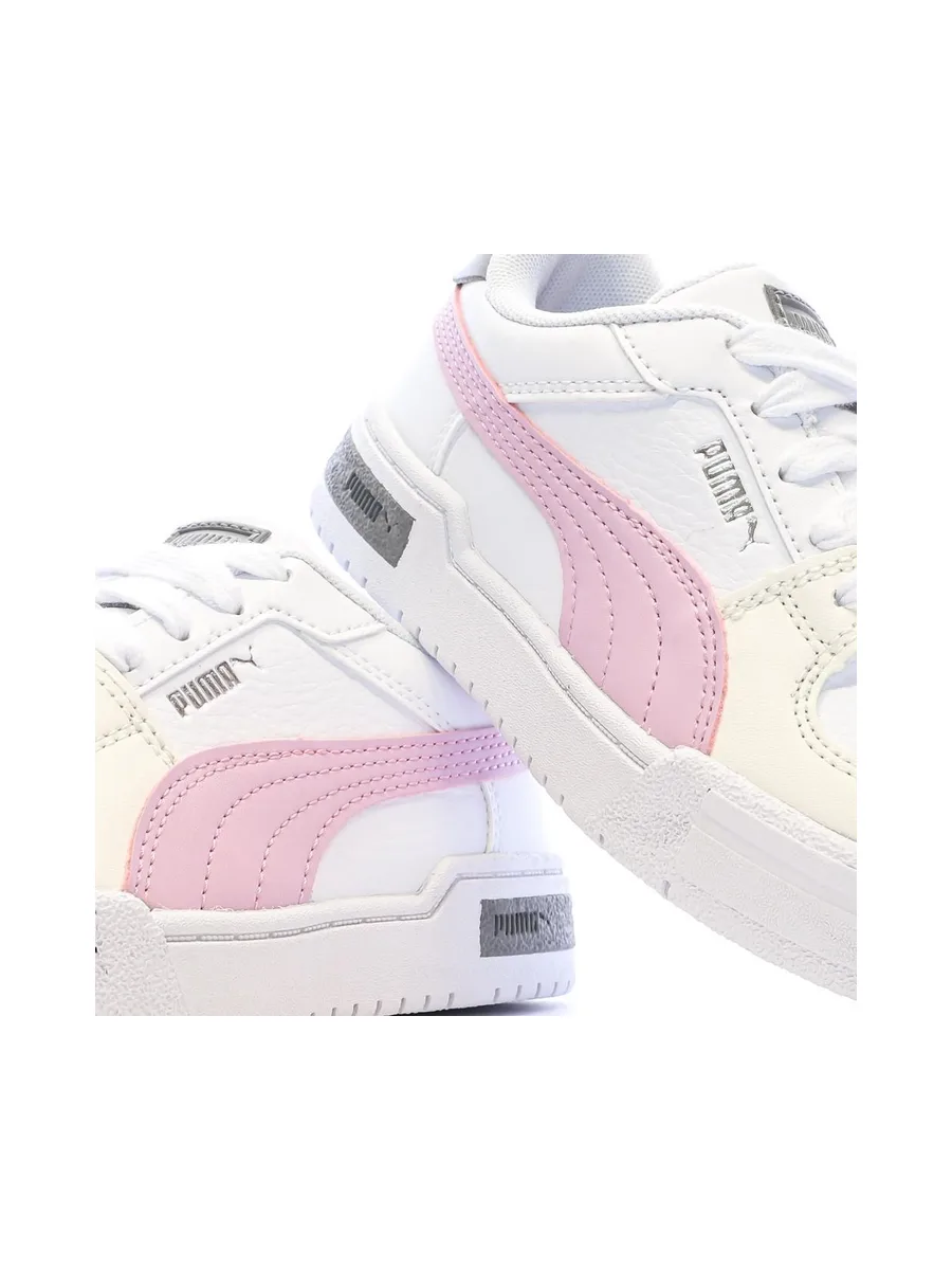 Baskets Blanches/Roses Fille Puma Ca Pro 8
