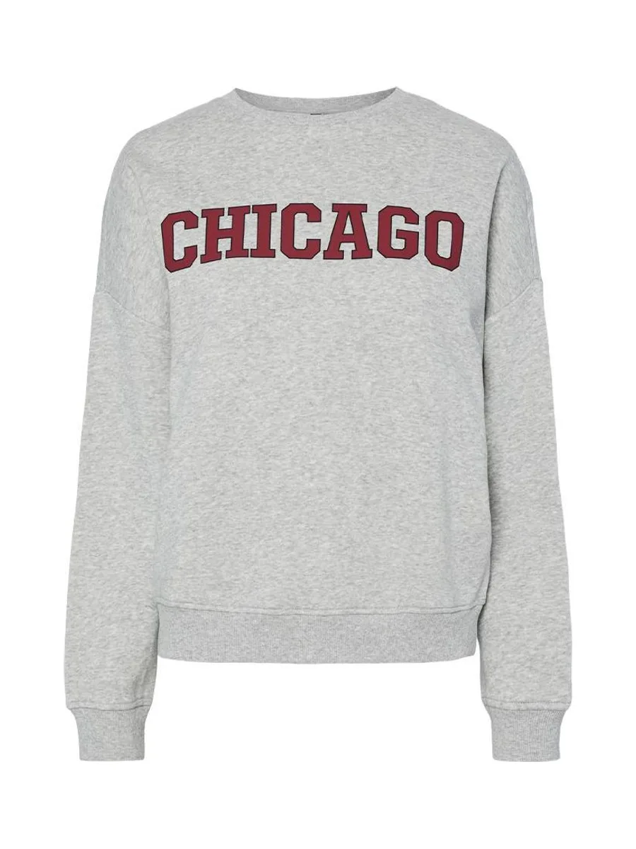 Sweat Gris Femme Pieces Sasie 2