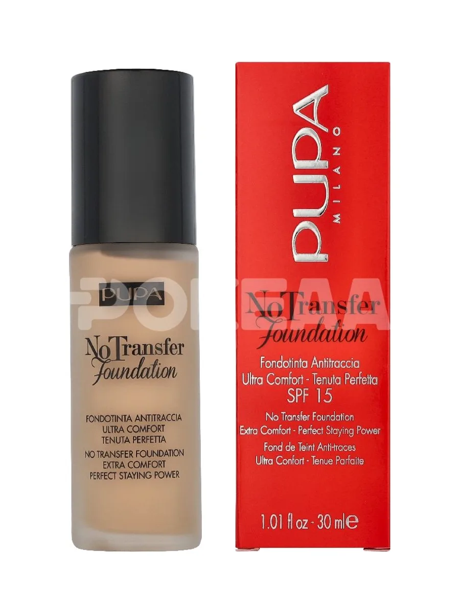 Pupa No Transfer Foundation SPF15 30ml - #300 Natural Silk 1