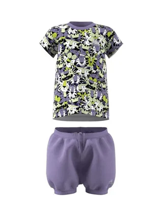 Ensemble Noir/Violet Fille Adidas Frottee 1