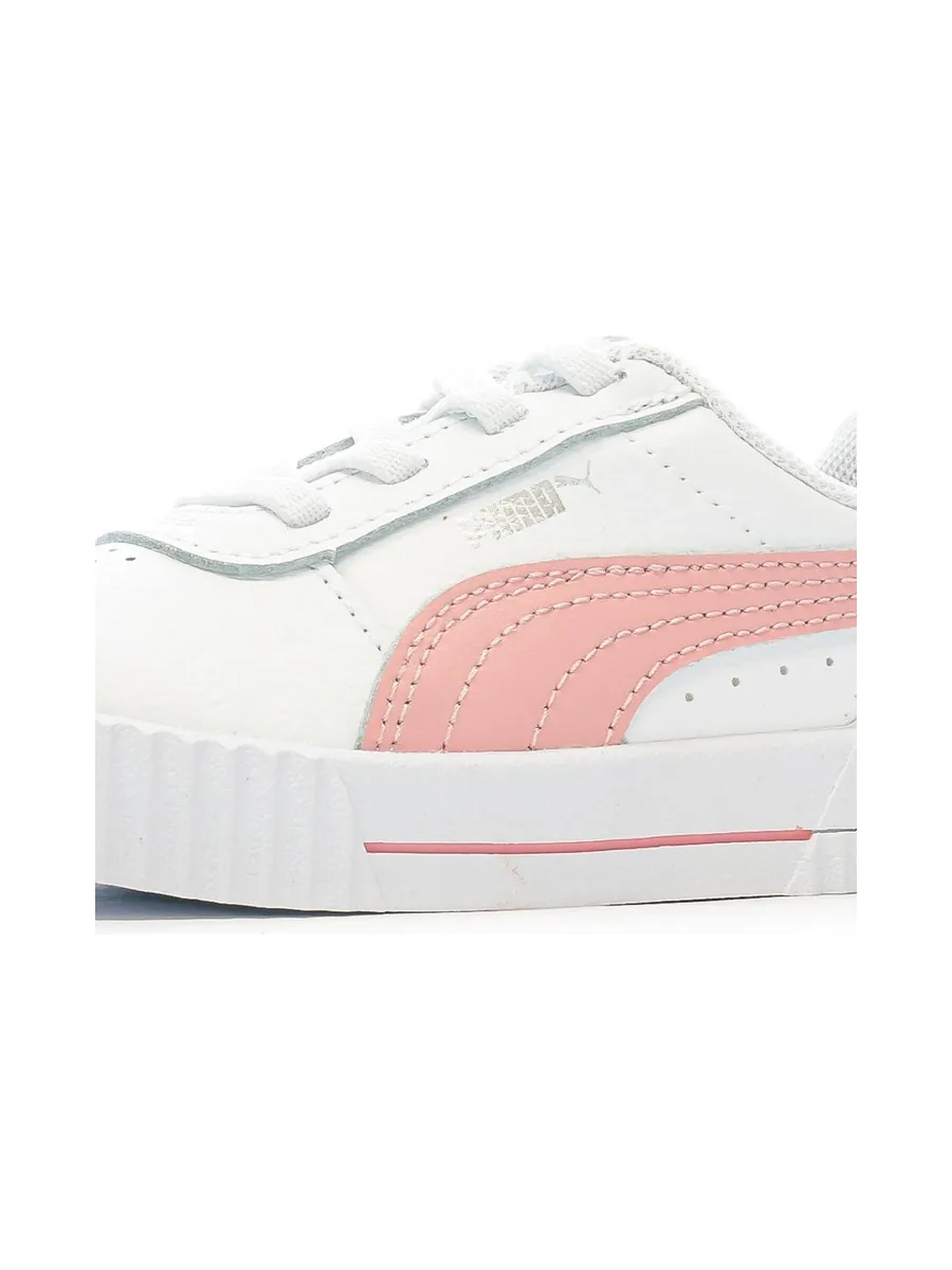 Baskets Blanche/Rose Fille Puma Inf Carina 8