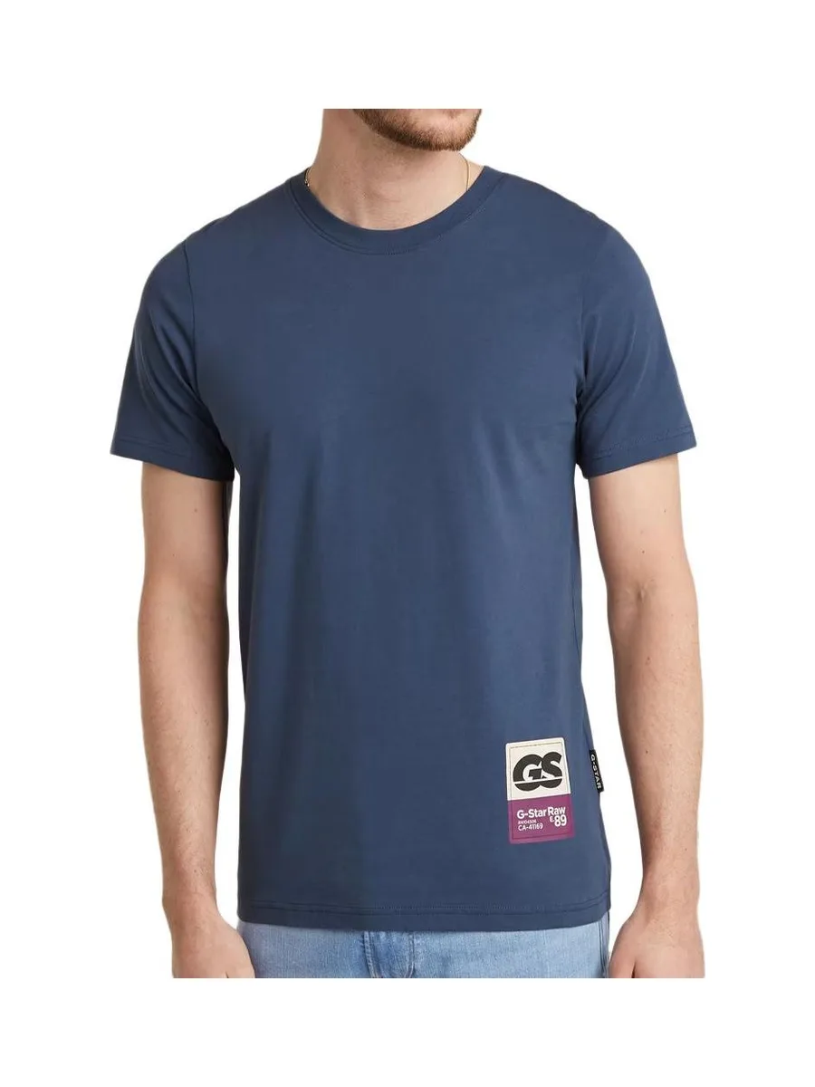 T-shirt Bleu Homme G-Star Raw D23730 2