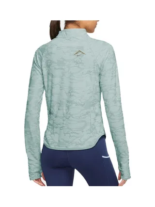 T-shirt Manches Longues Vert Femme Nike Midlayer 2