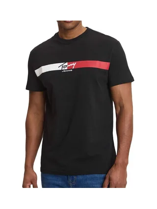 T-Shirt Noir Homme Tommy Hilfiger Tjm Reg Signature 1