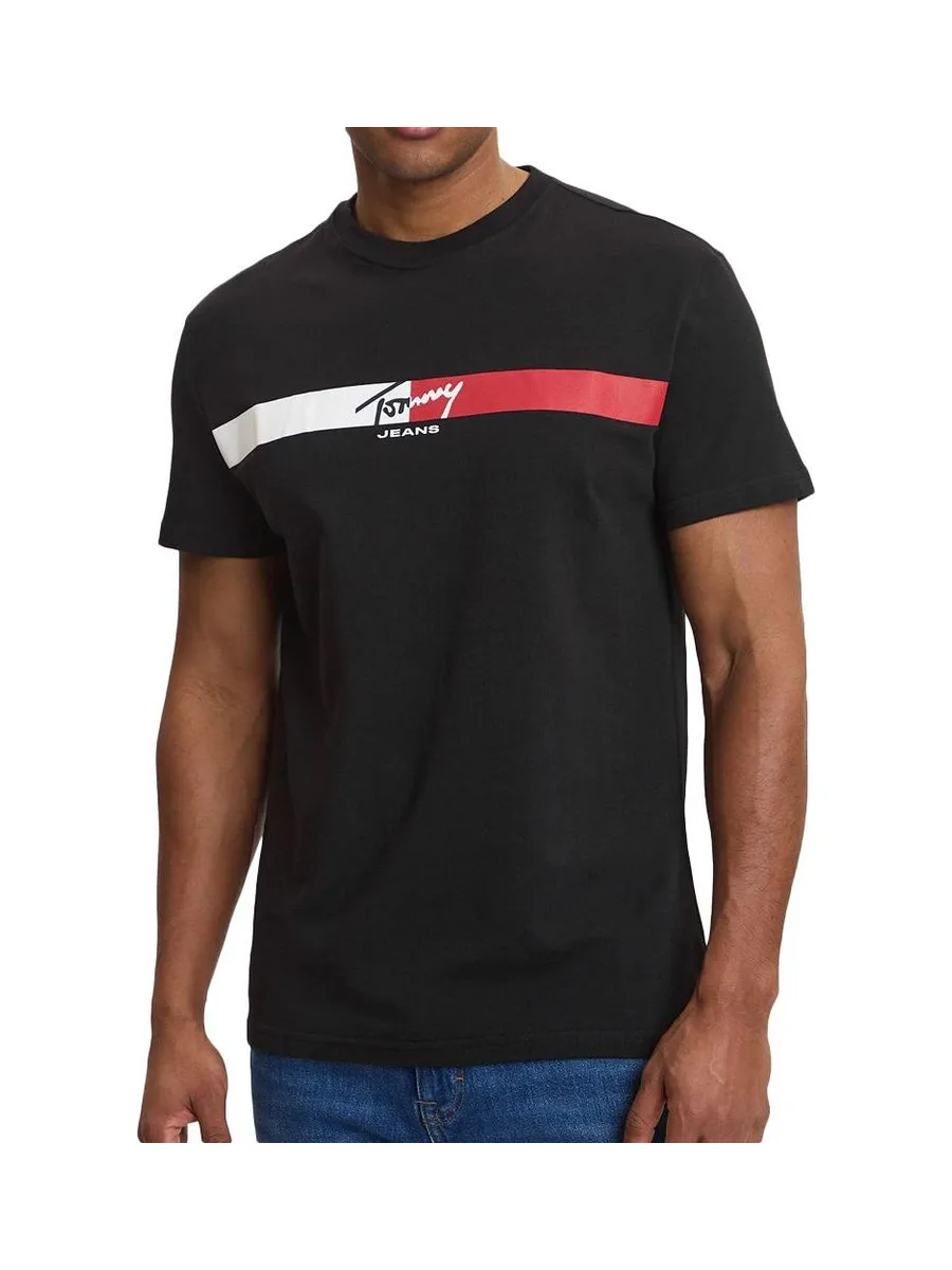 T-Shirt Noir Homme Tommy Hilfiger Tjm Reg Signature 2
