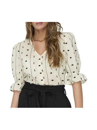 Blouse Écru/Noir Femme Only Jasmin 1