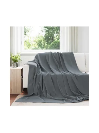 Plaid flanelle Gris Today Damier Fusain 130x180 cm 2