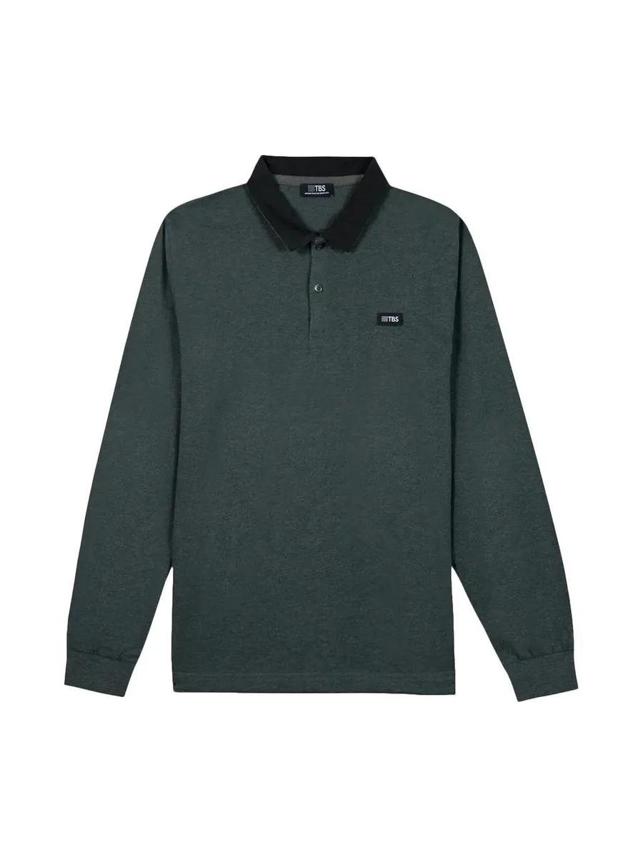 Polo Manches Longues Vert Homme TBS PEKANPOL 2