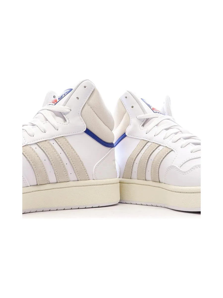 Baskets Blanches/Grises/Bleu Homme Adidas Hoops 8