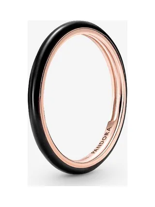 Pandora - Bague Émaillé en plaqué or rose 14 carats noir 1