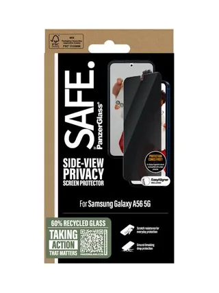 PanzerGlass SAFE. by ® 2-Way Privacy Screen Protector Samsung Galaxy A56 5G | Ultra-Wide Fit w. EasyAligner 3